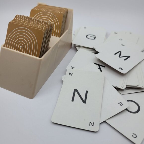 1964 Probe Game Replacement Brown Cards 96 Piece Set Plastic‎ Holder Vintage - Picture 1 of 5